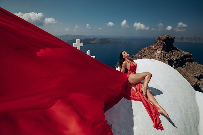 1-Hour Private Santorini Flying Dress Photoshoot - What You Actually Get: Dress, Photos, and a Private Photographer