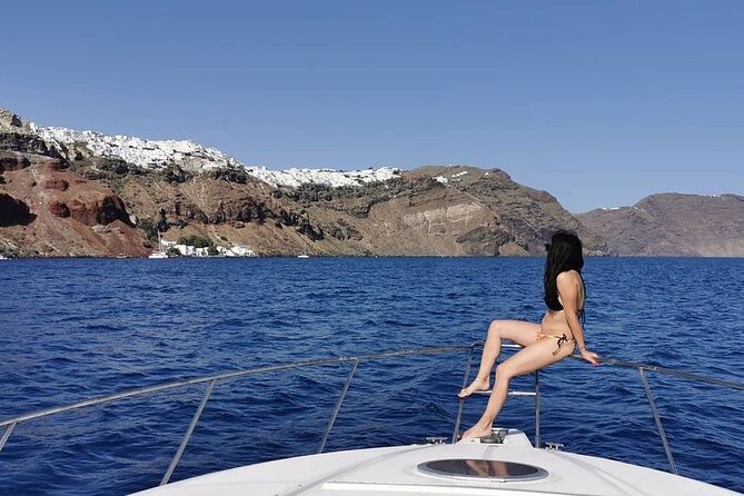 5 Hours Santorini Private Luxury Cruise with BBQ and Drinks - Swimming and snorkeling in clear Aegean water