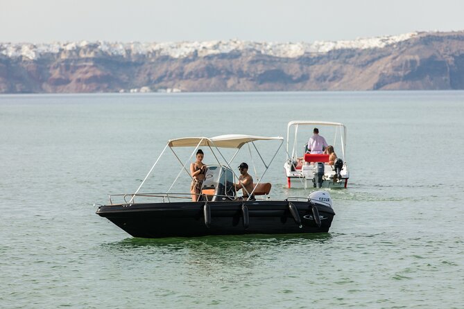 Boat Rental in Santorini License Free - The Santorini Blue Waves Boat: Comfort, Power, and Safety Gear You Can Actually Use