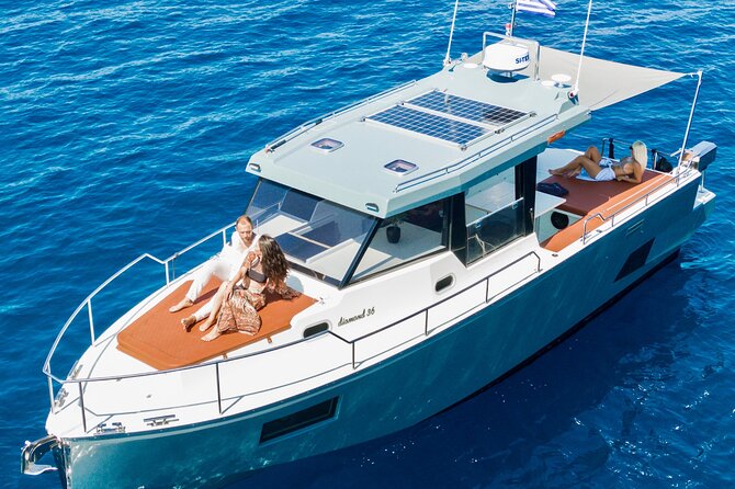 Diamond 36 Private Motor Yacht Caldera Cruise - Thirassia views from the water, less crowd, more calm