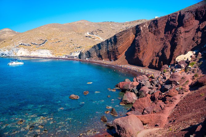 Discover Santorini Private Tour - Kamari Black Beach break for swimming and a real lunch option