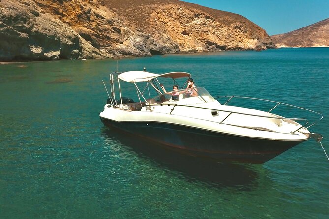 Explore Santorini and its volcanic wonders with Alex Private Boat - Thirassia swim and snorkel time: clear water plus volcano views