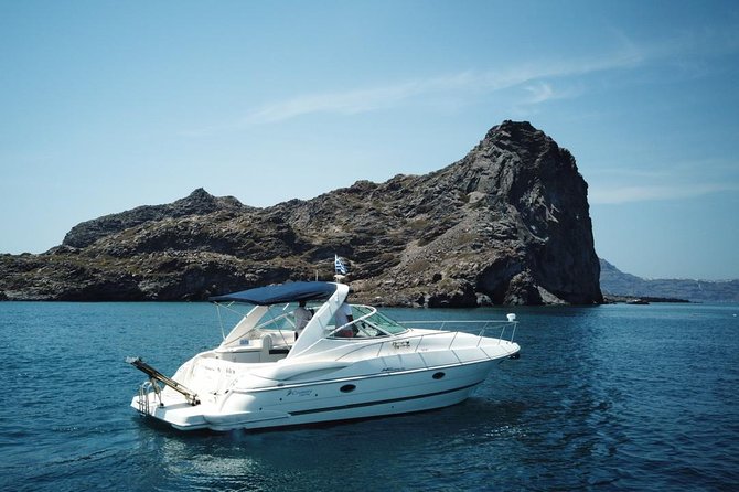 Explore Santorini’s volcano with Alex Private Boat Rental - Price, Time, and Value for a Group Charter Up to 6