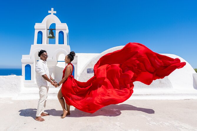 Flying Dress Experience -Private Santorini Photoshoot - Quick hits you will care about