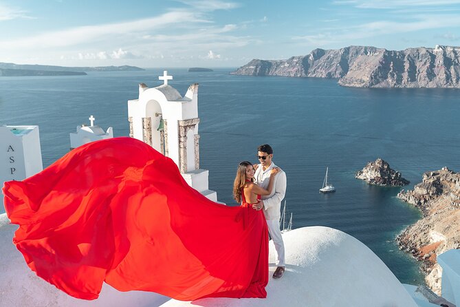 Flying Dress Photo © Photoshoot in Santorini: Express Package - How the Flying Dress Session Fits a Typical Santorini Schedule
