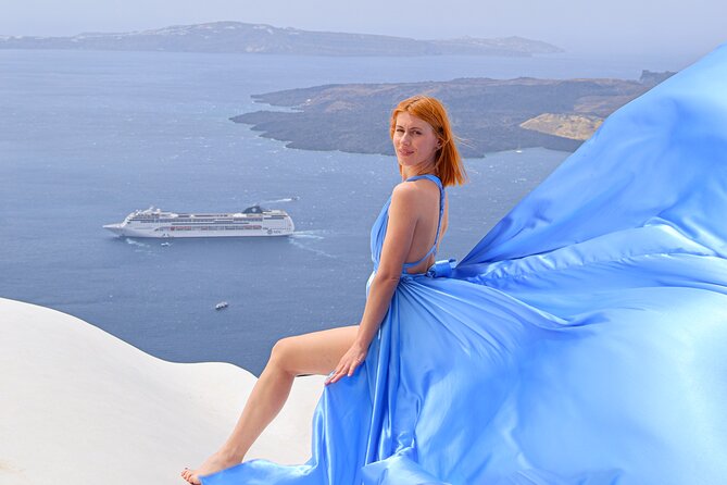 Flying Dress Photoshoot Experience in Santorini with pick up - Key highlights you should know first