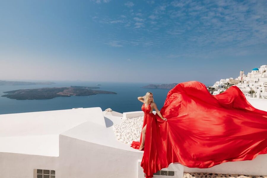 Flying dress Photoshoot in Santorini with Hotel Pickup - Should you book the Flying Dress photoshoot in Santorini?