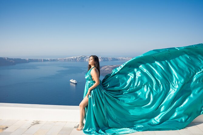 Flying Dress Photoshoot Tour in Santorini & Pick up - Stop 1: Imerovigli Near the Blue Dome, Where You Start Getting the Look