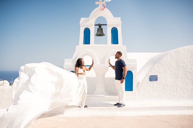 Flying Dress Santorini Photoshoot - Color choice tips: how to pick fast and look great in photos