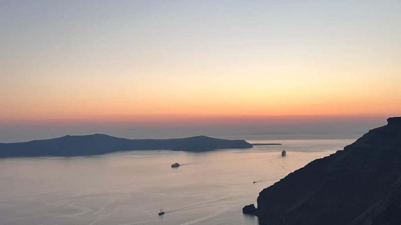 From Santorini: Volcano Cruise With Oia Sunset - Palea Kameni hot springs swim, plus the sulfur reality check