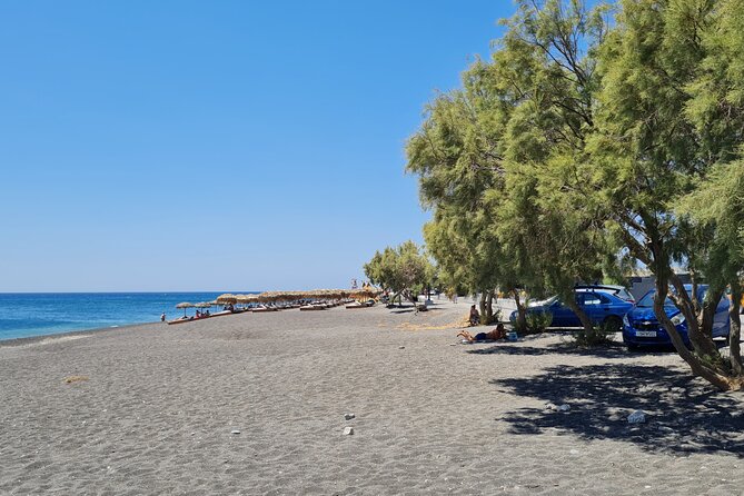 Full-Day Private Tour of Santorini Caldera & The Most Famous Sightseeing - Perissa Black Sand Beach, bars and time to actually relax