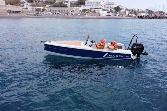 Full Day Rental in Santorini with Saxdor Luxury Boat - A private Saxdor boat day that actually feels like yours