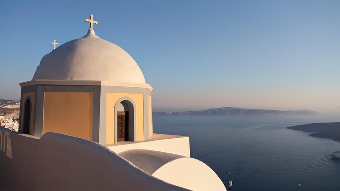 Half-Day Santorini South Coast and Akrotiri Tour from Fira - Profitis Ilias Monastery viewpoint: a fast climb with big payoffs