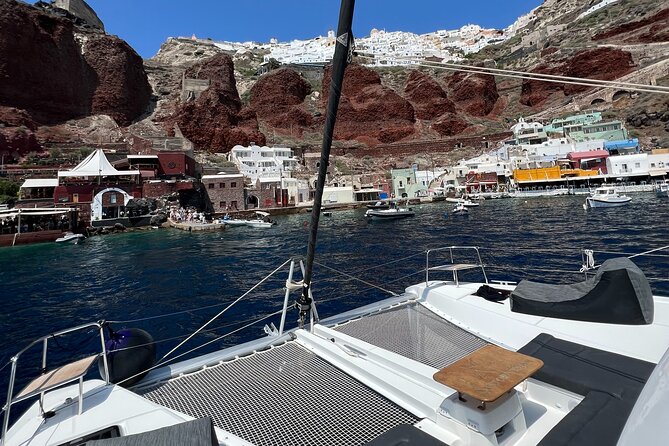 Half-Day Tailor-made Private Catamaran Cruise in Santorini - How the half-day cruise runs, from Fira at 10:00