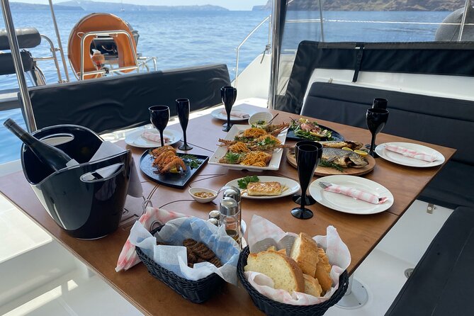 Half-Day Tailor-made Private Catamaran Cruise in Santorini - Thirassia for 30 minutes: calmer island energy
