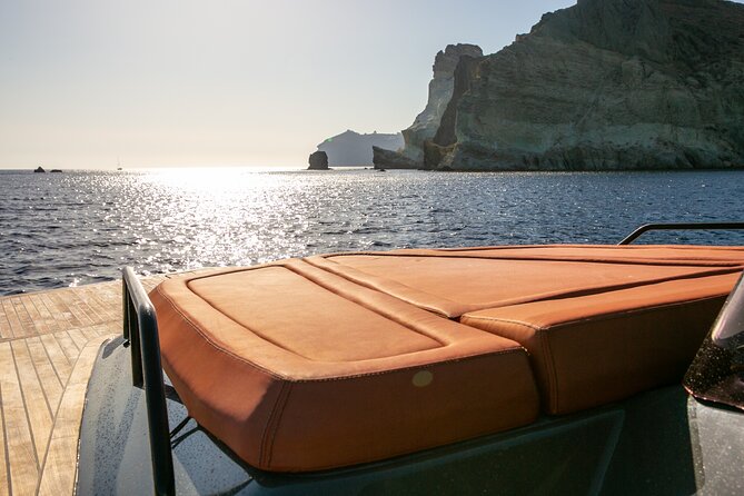 Luxury Private Power Catamaran Tour in Santorini - All-inclusive comfort on board: drinks, Wi-Fi, and a Bluetooth soundtrack
