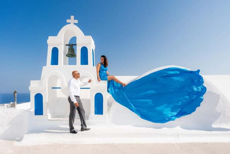 Oia: Santorini Photoshoot with Flying Dress Rental Option - Marble Streets and Early Stops: Where Your Pose Skills Pay Off