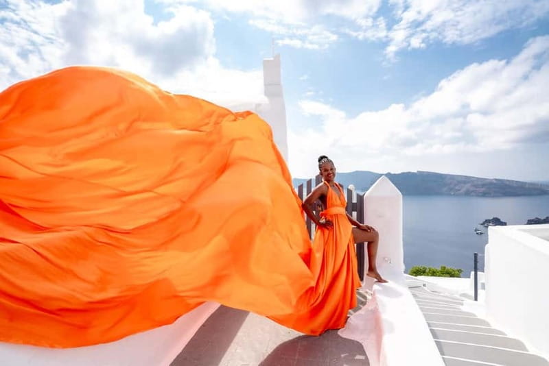 Oia: Santorini Photoshoot with Flying Dress Rental Option - Churches and Oia Details: Why Small Changes Create Better Photos