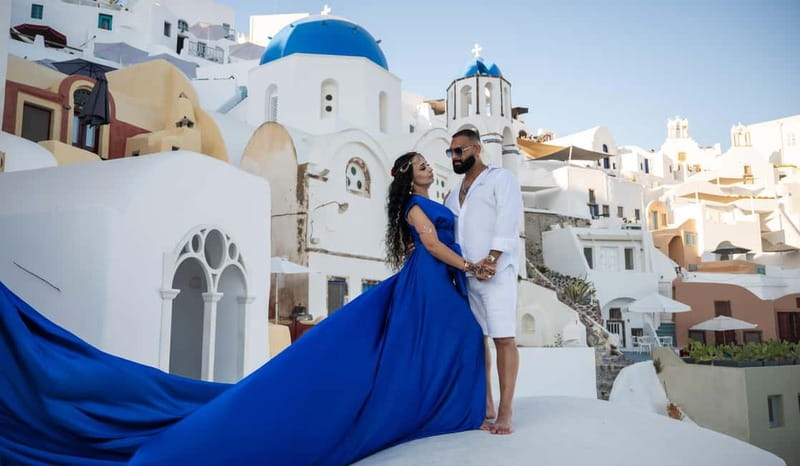 Oía: Santorini Professional Photoshoot with Edited Photos - Oia church square is your starting line, and it matters