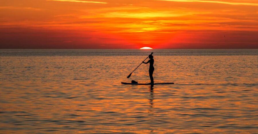 Paddle Board Rental: Glide on the Water with Ease - Santorini’s Water View, From a Board and Not a Boat