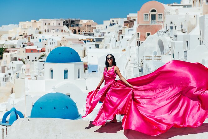 Photoshoot in Flying Dresses in Santorini - Timing, Heat, and Sun: When to Book This in Real Life