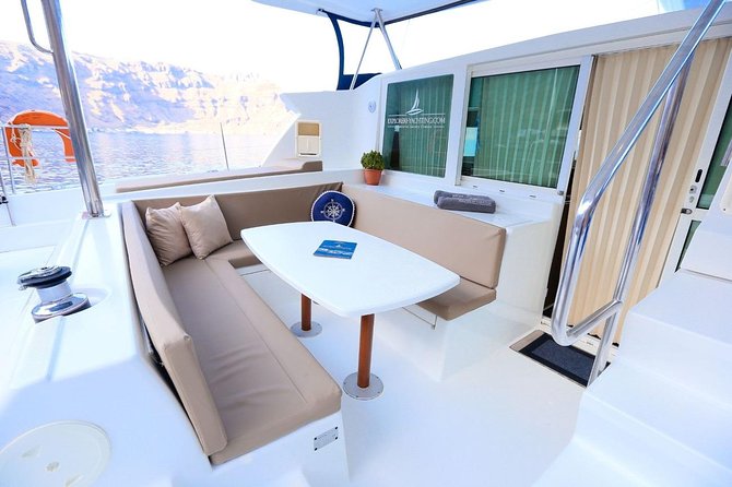 Private All Inclusive Day Cruise with Full Greek Lunch - Mesa Pigadia Beach and Lunch on Board: Fresh Greek Food with Caldera Views