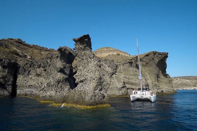 Private Luxury Santorini Catamaran Cruise with Port Pickup - The food and drinks plan, and what makes it feel worth it