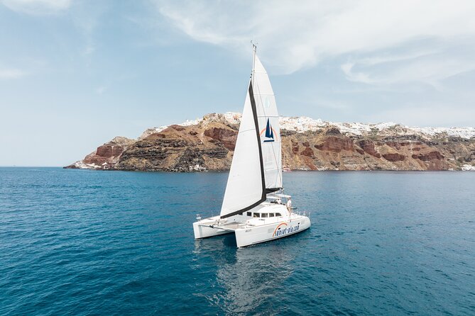 Private Morning Tour Lagoon 400-380 Sailing in Santorini ,lunch, drink, transfer - Nea Kameni Hot Springs: The Volcano Swim Without the Full Hassle