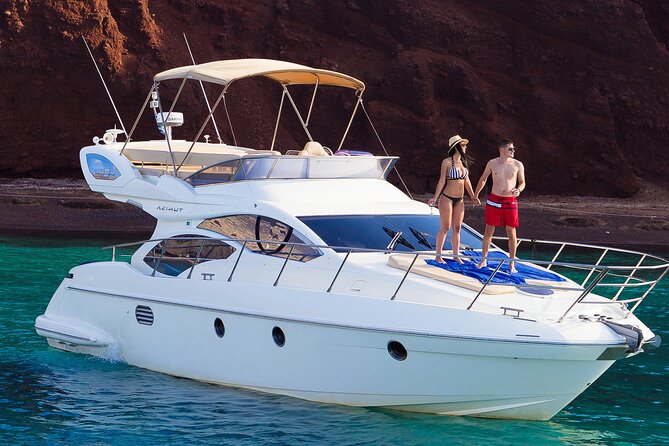 Private Motor Yacht Cruise with BBQ, Open Bar & Transfers - The Volcano Chapter: Hot Springs at Palea Kameni