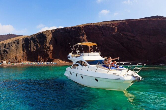 Private Motor Yacht Cruise with BBQ, Open Bar & Transfers - Red Beach and White Beach: The Water-Only Santorini Moments