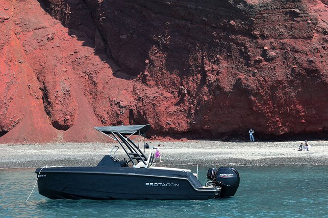 Rent a SpeedBoat in Santorini with License or Skippered - How the route runs: Red Beach to Thirassia in one long day