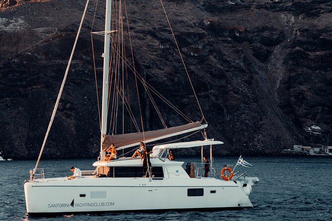 Romantic Sunset Catamaran Caldera Cruise incl. Meal & Drinks - Why this Santorini catamaran sunset route works