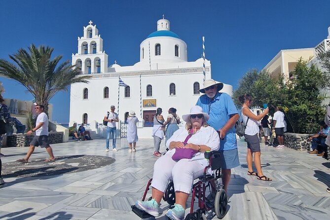 Santorini: 4hr Wheelchair Private Accessible Tour - Stop 3: Three Bells of Fira, short and photo-focused
