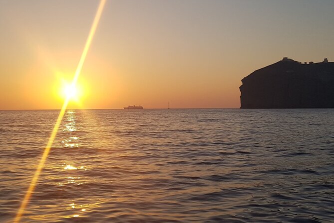 Santorini 5 - Hours Private Day Or Sunset Cruise with Bbq and Drinks - Oia and Thirassia from the deck: iconic views without the viewpoint squeeze