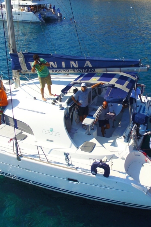 Santorini: 7-Hour Private Catamaran Cruise with Food & Drink - Santorini by sea, not by bus