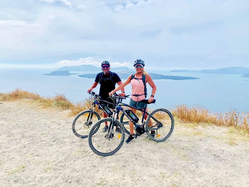 Santorini: Around the Island by Electric Bike - The Wine Roads Toward Megalochori: A Real Break, Not Just a Stop Sign