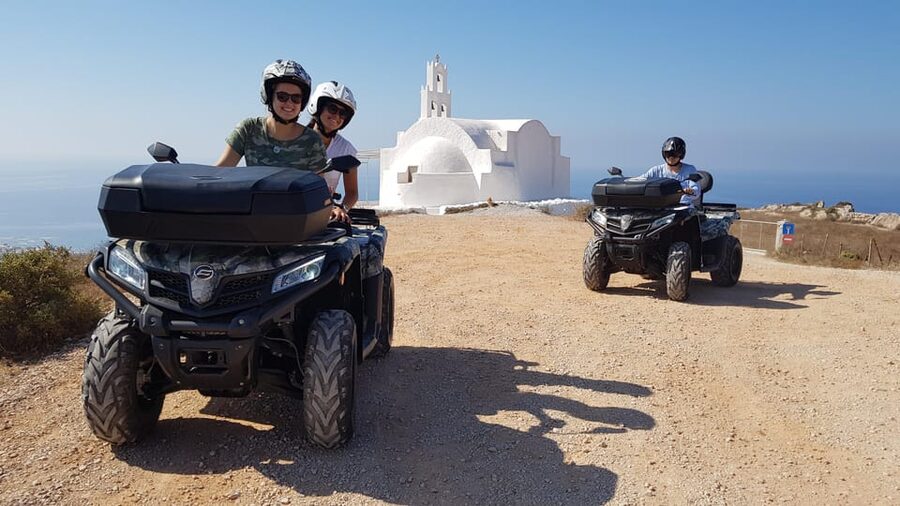 Santorini: ATV guided tour around the South of the island - Up to the Windmills of Emboreio: High Views Before the Main Climb