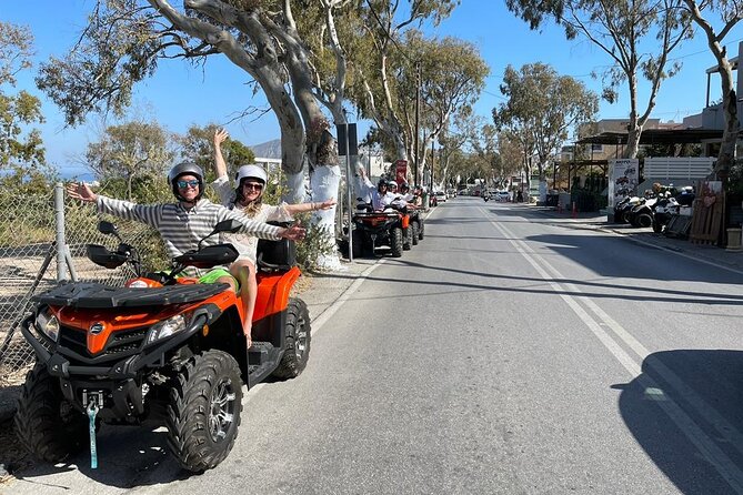 Santorini ATV Highlights Tour: Oia, Viewpoints & Volcanic Beaches - Perissa Black Sand Beach: volcanic color with a short, usable stop