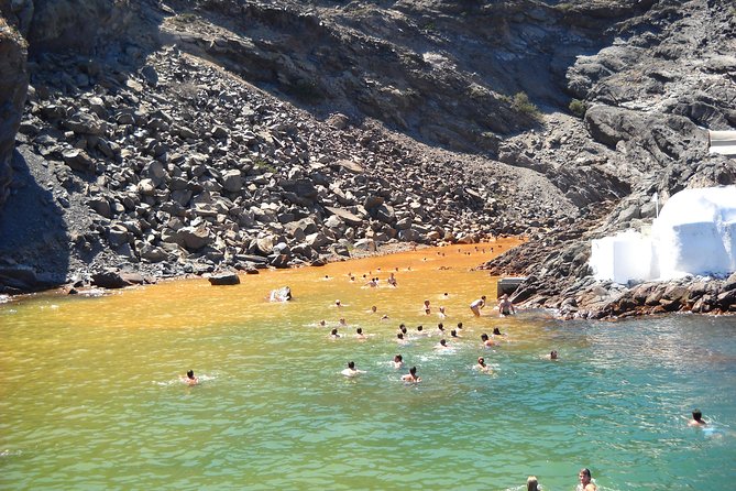 Santorini Caldera Morning Cruise With King Thiras Boat - Stop 2 at Palea Kameni: hot springs swim without the guesswork
