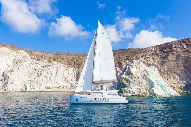 Santorini Classic Catamaran Cruise with BBQ, Drinks and Transfers - How This Santorini Catamaran Works, From Transfers to Tie-Up in Vlychada
