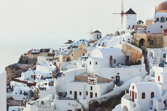 Santorini Classic Highlights and Sightseeing Private Tour - Firostefani views: Scaro rock, the Blue Dome, and cruise-ship context