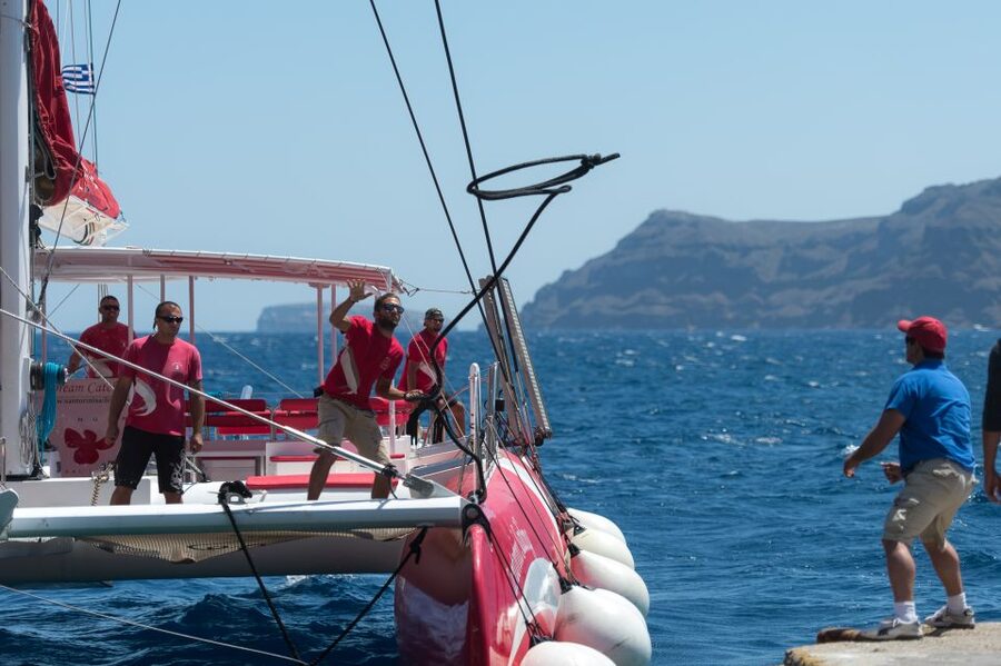 Santorini: Dream Catcher 5-hour Sailing Trip in the Caldera - Indian Head Mountain and the Venetian Lighthouse: Old Names, Strong Views