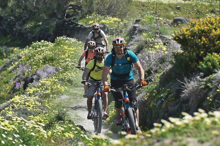 Santorini: Electric Mountain Bike Adventure - Vlichada Port ride-by and private beach recovery