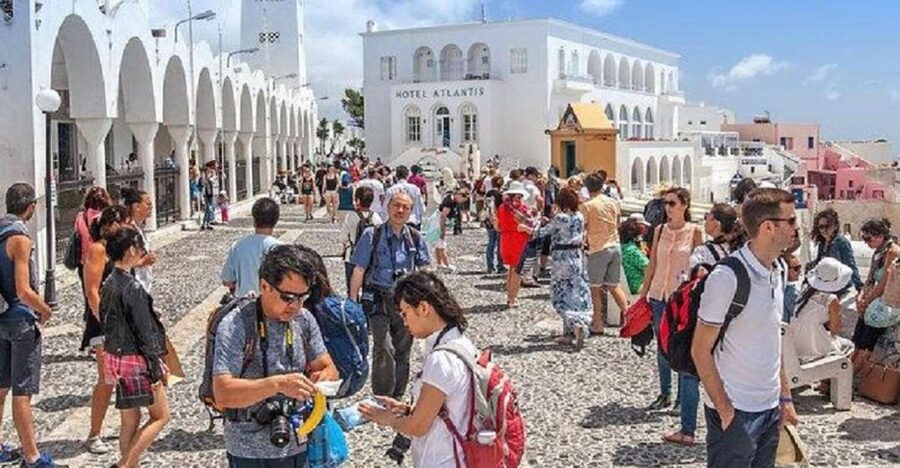 Santorini: Fira Town Walking Tour with Wine Tasting - Artisan Stops: Leather Sandals, Ice Cream, and Donkey Road Flair