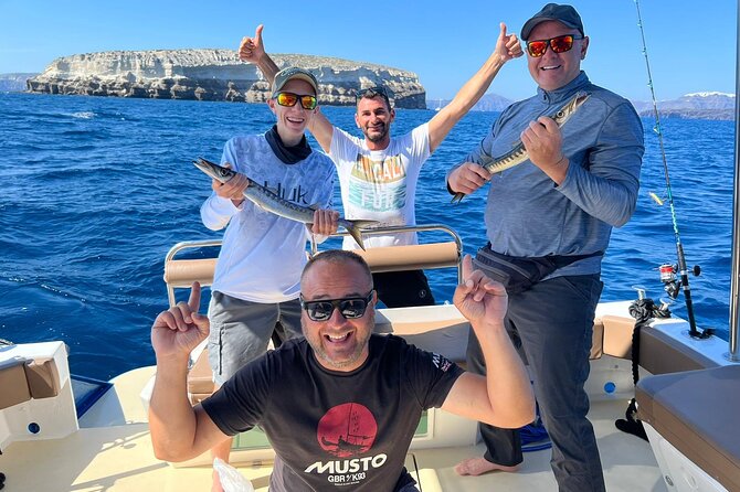 Santorini Fishing Private Cruise boat tour - BBQ, Snorkeling - Price and value: what $514 per person is buying you