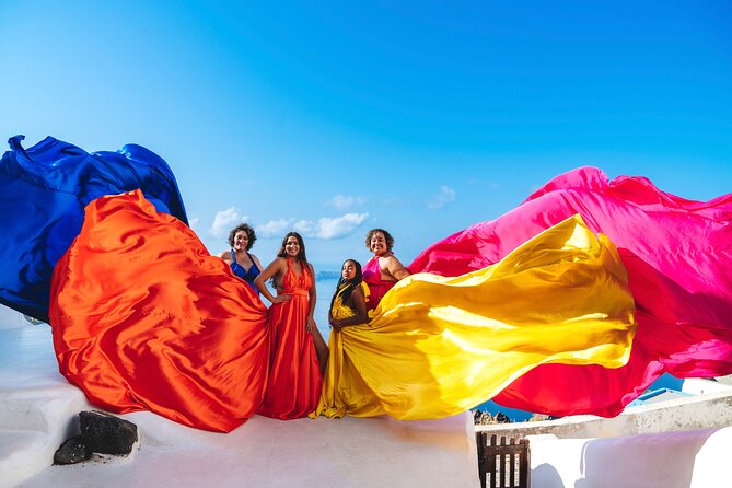 Santorini flying dress photo - Key takeaways before you book