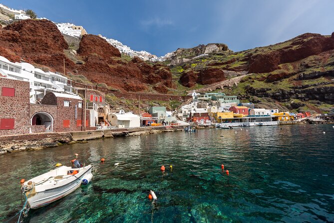 Santorini Full Day Trip by Santo Luxury Escape - Pyrgos village in two parts: Venetian lanes, Cycladic houses, and shops