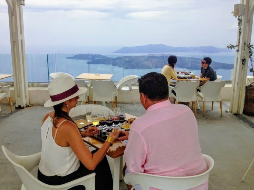 Santorini: Guided Tour to 3 Wineries with Wine Tastings - The tasting flight: what 12 small glasses usually covers