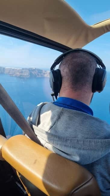 Santorini: Helicopter Sightseeing Flight Over Caldera - Vineyards from the air: why the green stands out