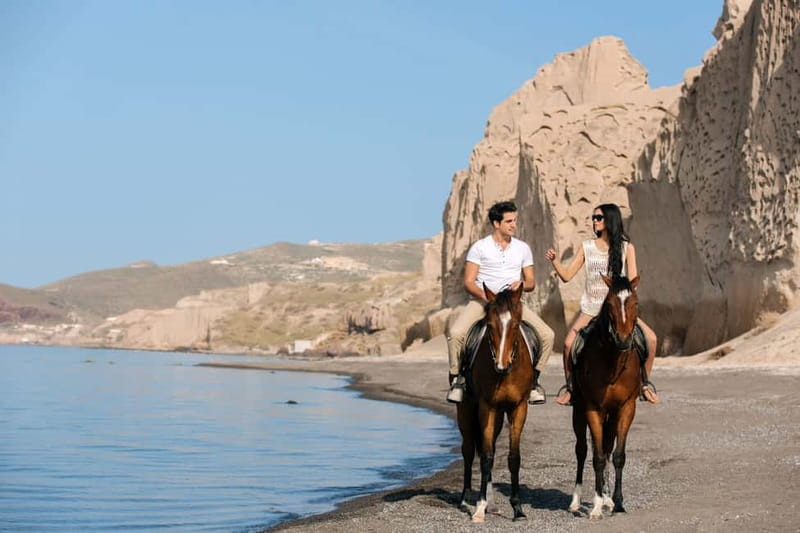 Santorini: Horseback Riding on the Black Sandy Eros Beach - Vlychada volcanic canyons: the ride is the show